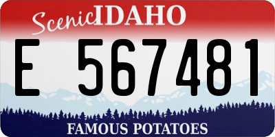ID license plate E567481