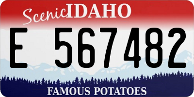 ID license plate E567482