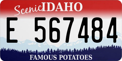 ID license plate E567484