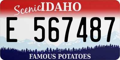 ID license plate E567487