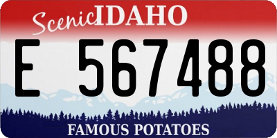 ID license plate E567488