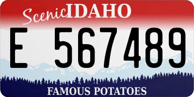 ID license plate E567489