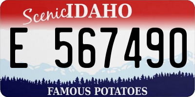 ID license plate E567490