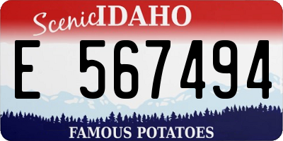ID license plate E567494