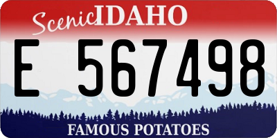 ID license plate E567498