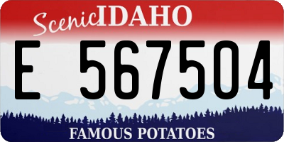 ID license plate E567504