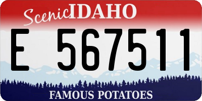 ID license plate E567511