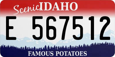 ID license plate E567512