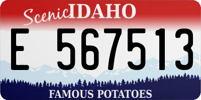 ID license plate E567513