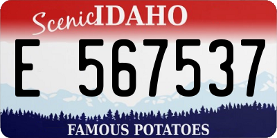 ID license plate E567537