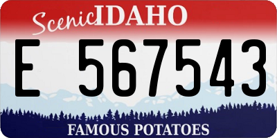 ID license plate E567543