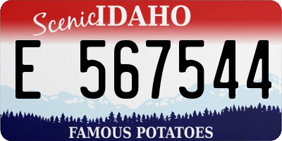 ID license plate E567544