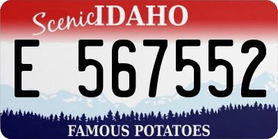ID license plate E567552