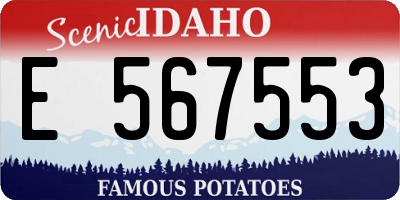 ID license plate E567553