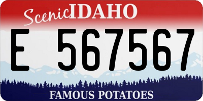 ID license plate E567567