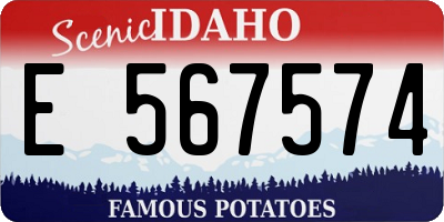 ID license plate E567574