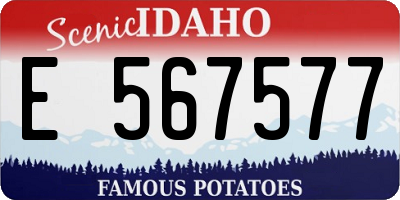ID license plate E567577