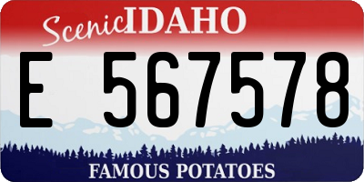 ID license plate E567578