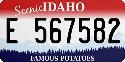 ID license plate E567582