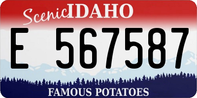 ID license plate E567587