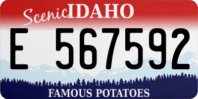 ID license plate E567592