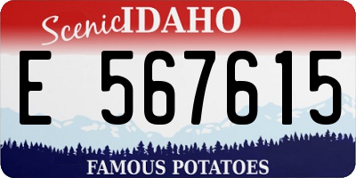 ID license plate E567615
