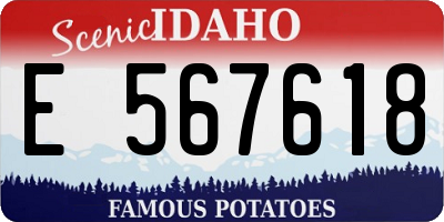 ID license plate E567618