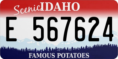 ID license plate E567624