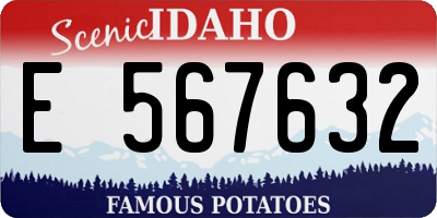 ID license plate E567632