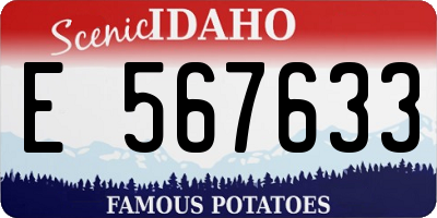 ID license plate E567633