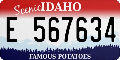 ID license plate E567634