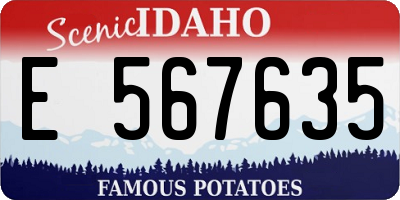ID license plate E567635
