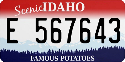 ID license plate E567643