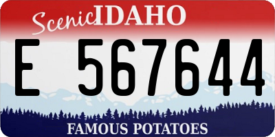 ID license plate E567644