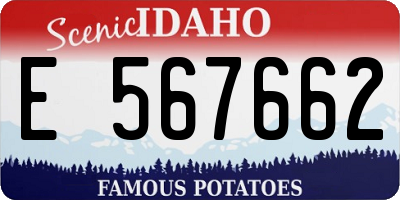 ID license plate E567662