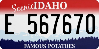 ID license plate E567670