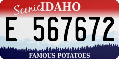 ID license plate E567672