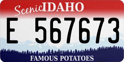ID license plate E567673
