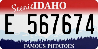 ID license plate E567674