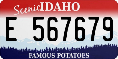 ID license plate E567679