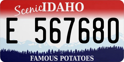 ID license plate E567680