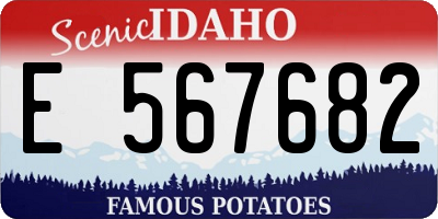 ID license plate E567682