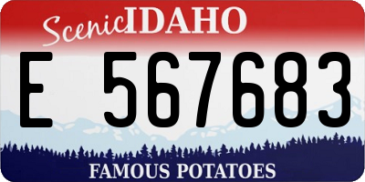 ID license plate E567683