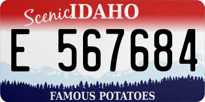 ID license plate E567684