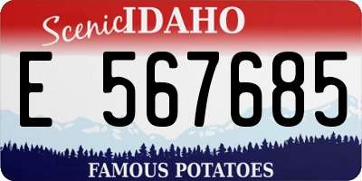ID license plate E567685