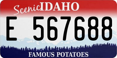 ID license plate E567688