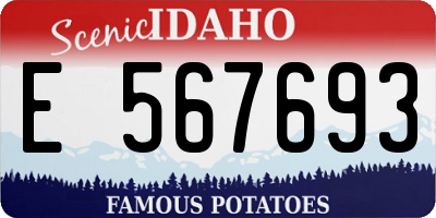 ID license plate E567693