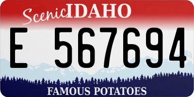 ID license plate E567694