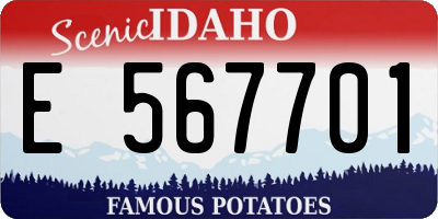 ID license plate E567701
