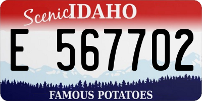 ID license plate E567702